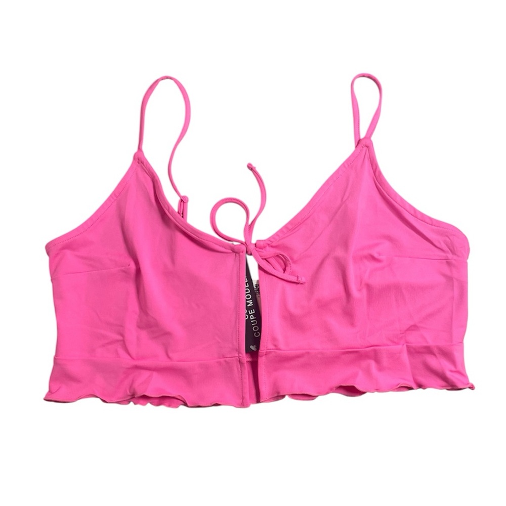 H&M Pink Ruffle‎ Bralette Top | Curvy Fit | Size L